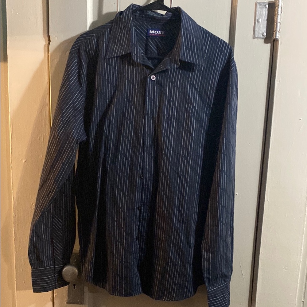 Black Casual Button Down Shirt with Classic Collar